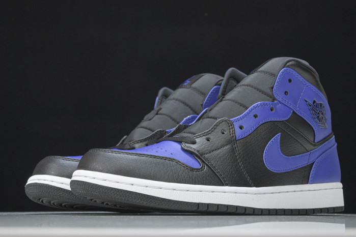 Jordan 1 Mid Hyper Royal Tumbled Leathe  554724-077